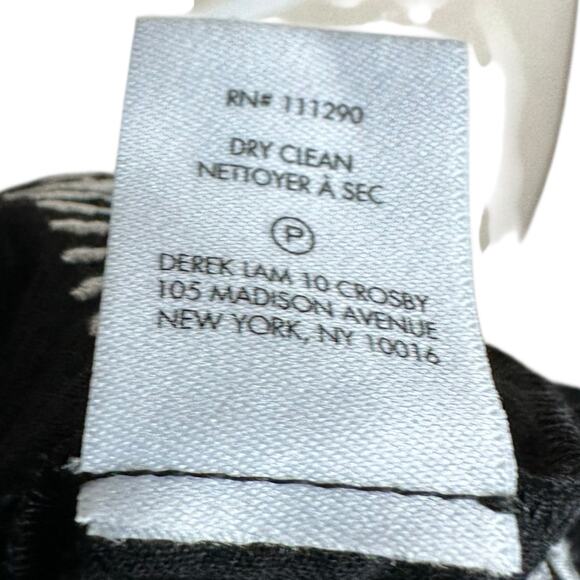 DEREK LAM 10 CROSBY Tama‎ Black White Embroidered Crop Top Blouse Women's Size 0 - Picture 8 of 11